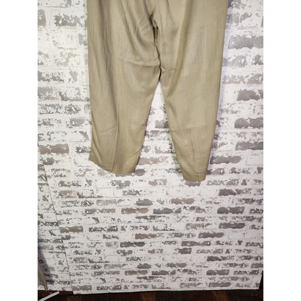 Tommy Bahama Men's Dress Pants‎ Size 34 Tan Silk Pleated Front Casual Comfort
